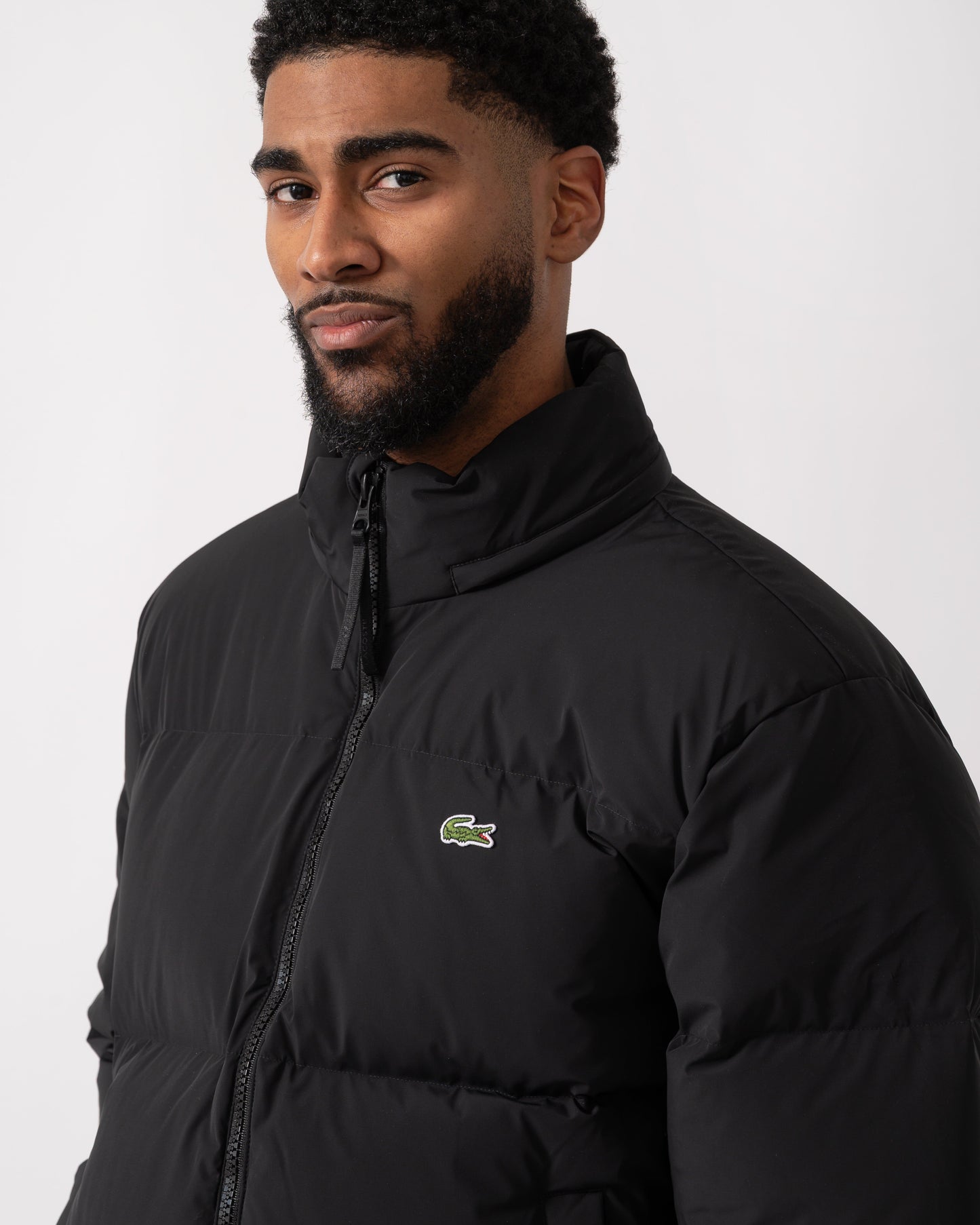 Water-Repellent Packable Hood Mens Down Jacket - Black 031